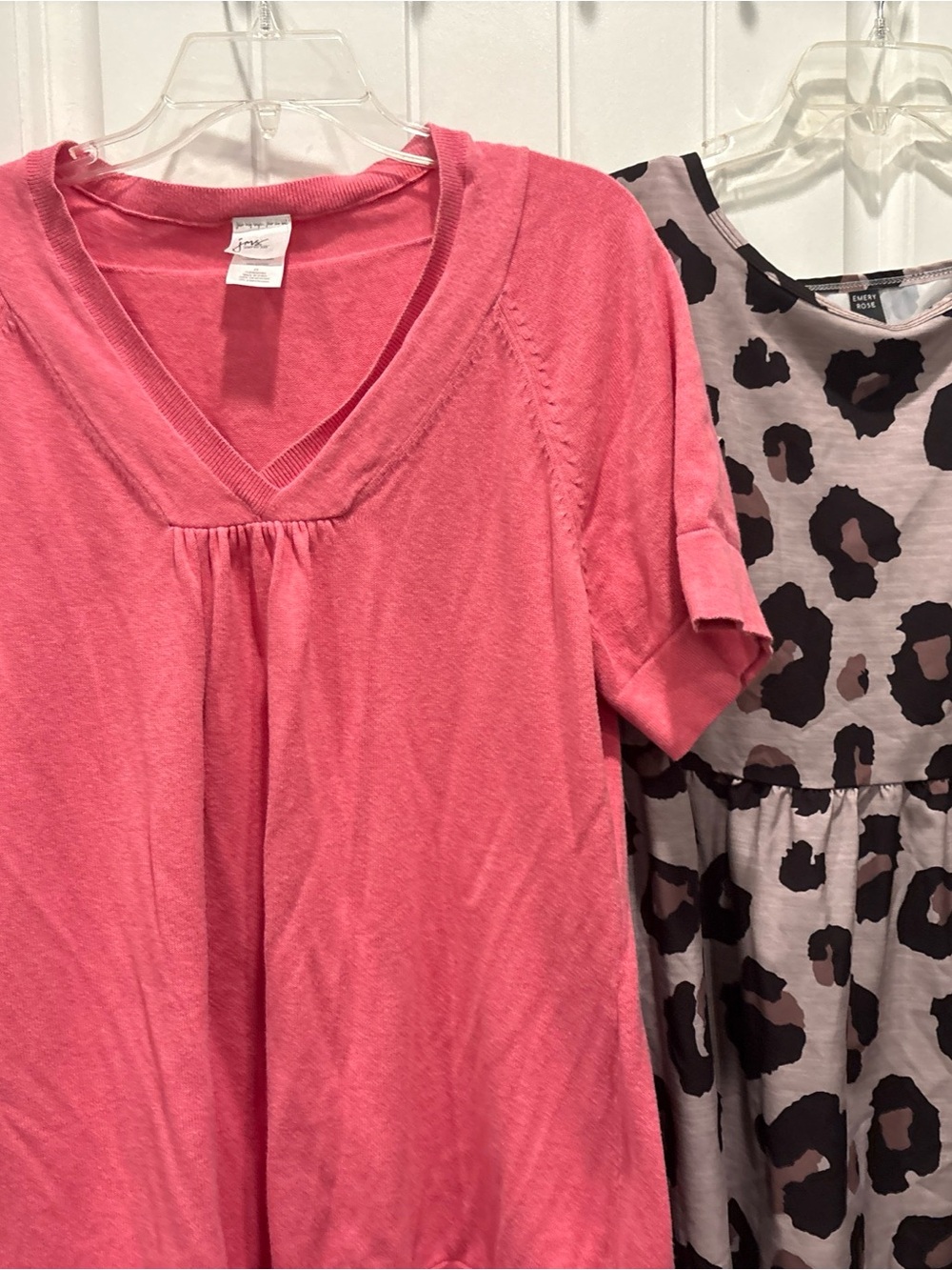 Just My Size Woman’s Pink Sweater SS Shirt & Emory Rose 2xl  Animal Print Shirt